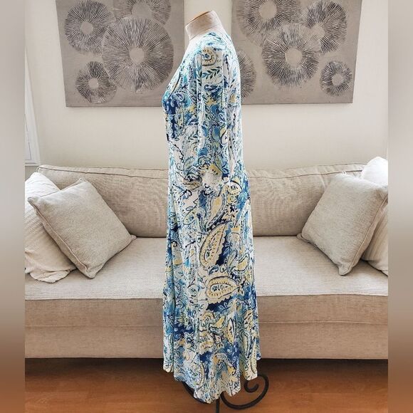 Lauren Ralph Lauren Paisley Linen-Blend Jersey Dress sz 2x - Picture 6 of 12